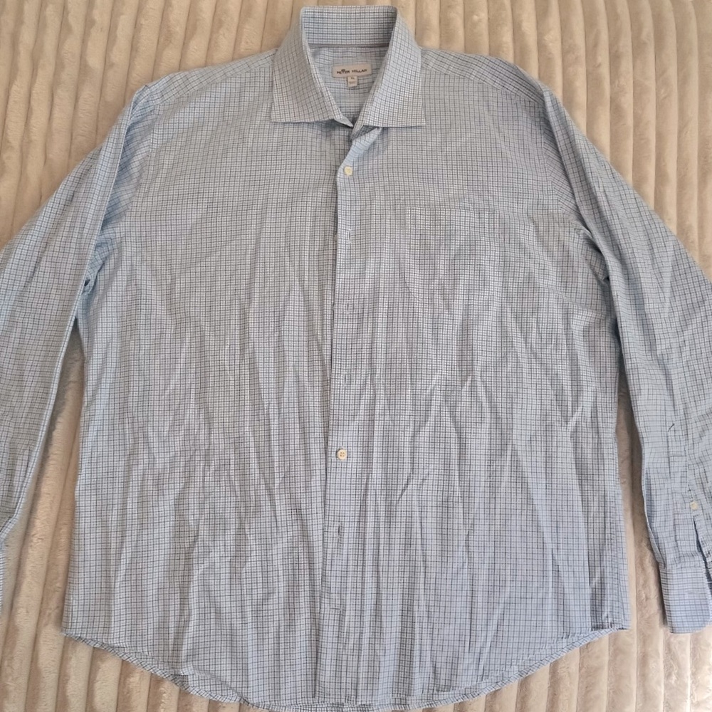 Peter Millar XL Men's Blue Checkered Shirt